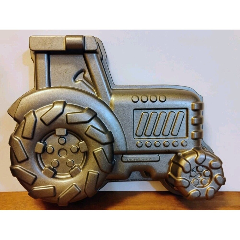 Nordic Ware Tractor Cake Pan Cast Aluminum 3D 9 Cup Nonstick Novelty Baking Mold